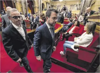  ?? ?? El president Pere Aragonès, ayer durante el Pleno del Parlament.