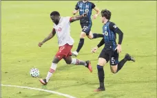  ?? Graham Hughes / Associated Press ?? Jozy Altidore (17), the U.S. national team star, has been cleared for Toronto FC’s first game at Rentschler Field on Sunday night.