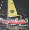  ??  ?? RESCUED: Susie Goodall had been competing in the 30,000 miles Golden Globe Race.