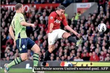  ??  ?? Van Persie scores United’s second goal. AFP
