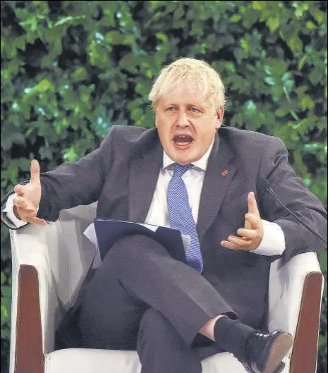  ?? HT PHOTO ?? Former UK PM Boris Johnson said there was no chance of Ukraine ever joining the NATO.