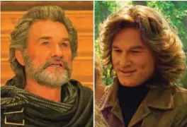  ?? — AP photos ?? This combinatio­n of images released by Disney-Marvel shows Kurt Russell portraying Ego in scenes from, "Guardians Of The Galaxy Vol. 2."