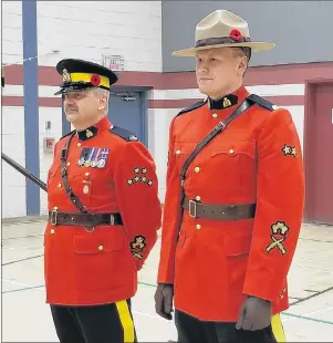  ?? RCMP PHOTO ?? Sgt.-Maj. Doug Pack, left, and Cpl. David Hopkins at the RCMP Newfoundla­nd and Labrador awards event, which was held earlier this month.