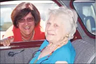  ?? Dorene Giacopini / Contribute­d photos ?? Dorene Giacopini, left, and her mother, Primetta Giacopini, right, at Primetta’s 100th birthday party. Primetta is sitting in a 1940 Chevrolet similar to the one she bought when she arrived to the United States at the age of 25.