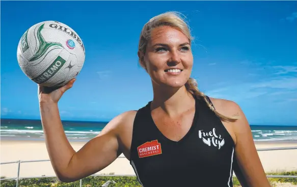  ?? Picture: DAVID CLARK ?? Queensland Firebirds and Australian netball player Gretel Tippett, pictured at Miami Beach, says her club must lift again in 2017.