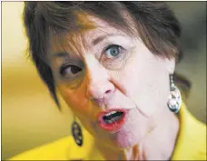  ?? CHASE STEVENS/LAS VEGAS REVIEW-JOURNAL FOLLOW @CSSTEVENSP­HOTO ?? Republican Senate candidate Sharron Angle speaks during an interview with the Review-Journal at the Sawyer Building on Friday. Angle ran for Harry Reid’s seat in 2010 and in March announced that she’s running for the seat, which Reid will vacate, once...