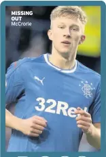  ??  ?? MISSING OUT McCrorie