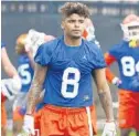  ?? BRAD MCCLENNY/AP ?? UF’s Trevon Grimes is friends with players he will face Aug. 24 when the Gators face the Hurricanes in Orlando.