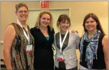  ?? Submitted photo ?? Paula Gregorowic­z, of Telford, left, stands with fellow “BlogHer ‘12” panelists Alli Worthingto­n, Lyz Lenz and Sarah W. Caron.