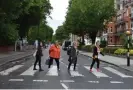  ?? Photograph: Janet DiGangi/ Guardian Community ?? Janet DiGangi, centre left, visiting Abbey Road in 2017.