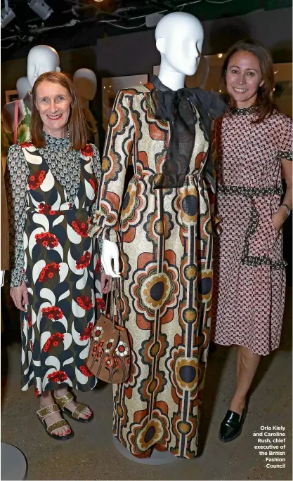  ??  ?? Orla Kiely and Caroline Rush, chief executive of the British Fashion Council