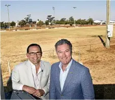  ?? Nev Madsen Photo: ?? HUB SUPPORT: Member for Toowoomba South David Janetzki (left) and Opposition Sports and Racing spokesman John-Paul Langbroek discuss the Glenholme Sports and Community Hub proposal.