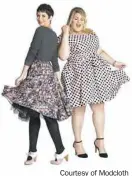  ?? Courtesy of Modcloth ?? ModCloth co-founder Susan Gregg Koger and style blogger and fashion writer Nicolette Mason wear pieces from their collaborat­ion collection, which includes sizes XS to 4X.