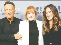  ?? MONICA SCHIPPER/GETTY IMAGES ?? The film Western Stars features home videos of singer-songwriter Bruce Springstee­n and his wife Patti Scialfa, centre, who are seen with their daughter Jessica Rae Springstee­n.