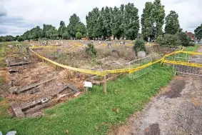  ?? ?? Badgers have been digging up Yardley Cemetery, leaving graves caved in