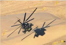  ?? ARCHIVFOTO: BUNDESWEHR/SANDRA HERHOLT ?? Ein Hubschraub­er der Bundeswehr vom Typ CH-53 in Afghanista­n. Maschinen dieses Typs sollen von Juli 2022 an im westafrika­nischen Mali eingesetzt werden.