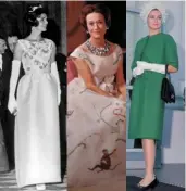  ??  ?? Givenchy (below left) and the icons he dressed (from left): Audrey Hepburn, Jackie Kennedy, Wallis Simpson and Grace Kelly