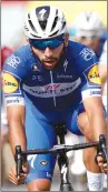  ?? Associated Press photo ?? Colombia’s Fernando Gaviria, crosses the finish line to win the fourth stage of the Tour de France cycling race over 195 kilometres with start in La Baule and finish in Sarzeau, France, Tuesday.