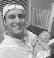  ?? COURTESY OF CODY BARBO ?? Cody Barbo, co-founder of Trust & Will, with newborn daughter Charlie, is skipping the SXSW Pitch event.