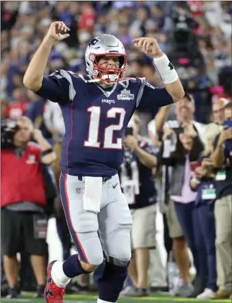  ?? Photo by Louriann Mardo-Zayat / lmzartwork­s.com ?? Tom Brady threw a pair of touchdown passes in the first half of Sunday night’s season opener against Pittsburgh, but he’s about to add another offensive weapon after the signing of receiver Antonio Brown.