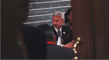  ?? (Charly Triballeau/Reuters) ?? INDIA’S MINISTER of External Affairs Subrahmany­am Jaishankar participat­es in a working dinner with Japan’s Foreign Minister Toshimitsu Motegi, during the G20 Aichi-Nagoya Foreign Ministers’ meeting last year in Japan.