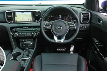  ??  ?? INTERIOR Facelift focuses on mechanical changes, but the steering wheel, driver display and air-con panel are new. Boot cover stores convenient­ly under load floor