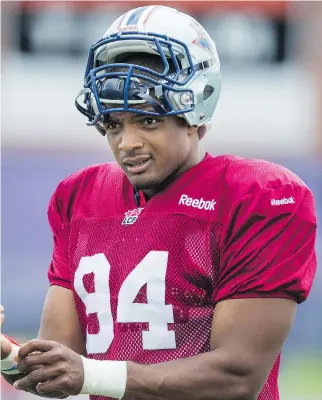  ?? DARIO AYALA ?? The Montreal Alouettes made a statement about inclusiven­ess when they signed defensive end Michael Sam, the first openly gay player in the CFL. However, his stay with the team didn’t last long.