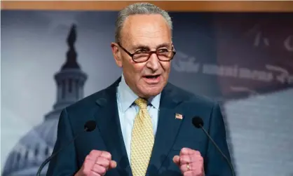  ?? Photograph: Michael Brochstein/SOPA Images/REX/Shuttersto­ck ?? Chuck Schumer speaks at the US Capitol in Washington DC, on 16 June.