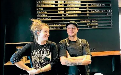  ??  ?? Barista Nat Hindson and owner Peter Howe.