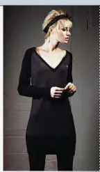 ??  ?? A soft sweater dress like this one from the collection is stylish enough to be worn for any occasion.