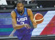  ?? John Locher / Associated Press ?? Kevin Durant leads the U.S. men’s basketball team, which looks vulnerable after recent losses.