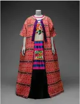  ??  ?? FRIDA KHALO Guatemalan cotton coat worn with Mazatec
huipil and plain floor-length skirt.
Museo Frida Kahlo ©Diego Rivera and Frida Kahlo Archives, Banco de México, Fiduciary of the Trust of the Diego Riviera
and Frida Kahlo Museums.