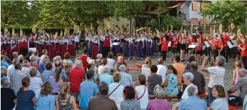  ?? Foto: Anna Starker ?? Beim Langerring­er Musiksomme­r spielten das örtliche große Blasorches­ter, das Jugendense­mble, der Posaunench­or sowie die be freundete Blasmusik aus Obermeitin­gen.