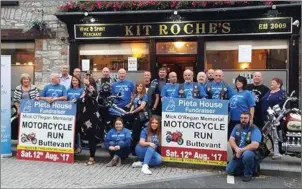  ??  ?? The Friends of Mick O’Regan gearing up for this years memorial Run last month.