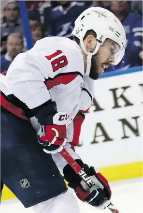  ?? BRUCE BENNETT/GETTY IMAGES ?? Chandler Stephenson during his minor-hockey days in Saskatoon, left, and with the Washington Capitals during the playoffs this season, right. “Since he was born he wanted to play in the NHL,” says his mother, Bev Stephenson. “This was never us — ever —...