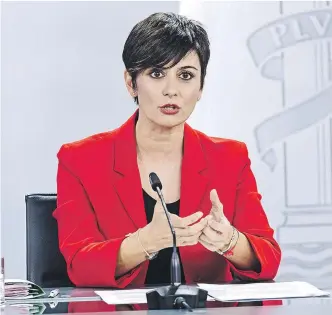  ?? ?? La ministra de Vivienda, Isabel Rodríguez, durante la rueda de prensa de ayer.