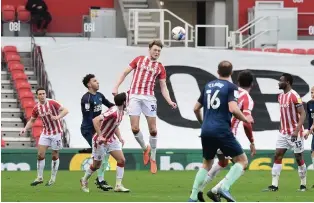  ??  ?? RISING HIGH: City’s Harry Souttar gets his head to the ball.