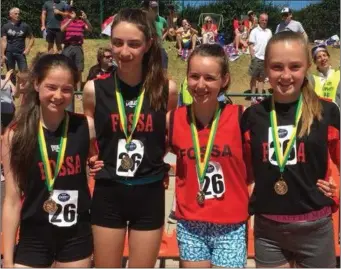  ??  ?? Fossa U-14 Girls Relay team that won gold