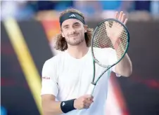  ?? — Reuters ?? Greece’s Stefanos Tsitsipas celebrates winning his semifinal match against Russia’s Karen Khachanov.