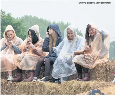  ??  ?? Fun in the rain at 110 Above at Twycross