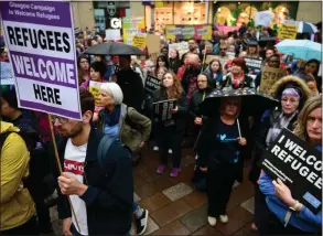  ??  ?? Protestors demonstrat­e in Glasgow city centre against Serco’s decision