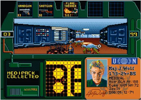  ??  ?? » [Mega Drive] The letterbox screen presentati­on gave the developer more processing capabiliti­es.