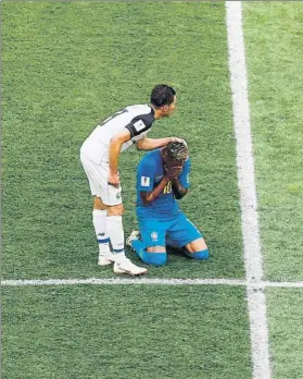  ?? FOTO: EFE ?? Neymar y sus lagrimas al final del partido Marcó un gol y explotó de emoción