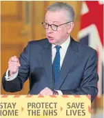  ??  ?? Mr Gove has said people will have to live with a degree of constraint.