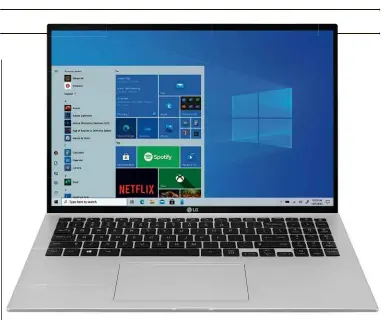  ??  ?? ABOVE Aside from its weight, this laptop’s big selling point is the wide-gamut 16in panel