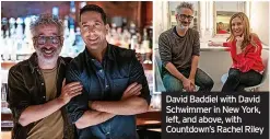  ?? ?? David Baddiel with David Schwimmer in New York, left, and above, with Countdown’s Rachel Riley