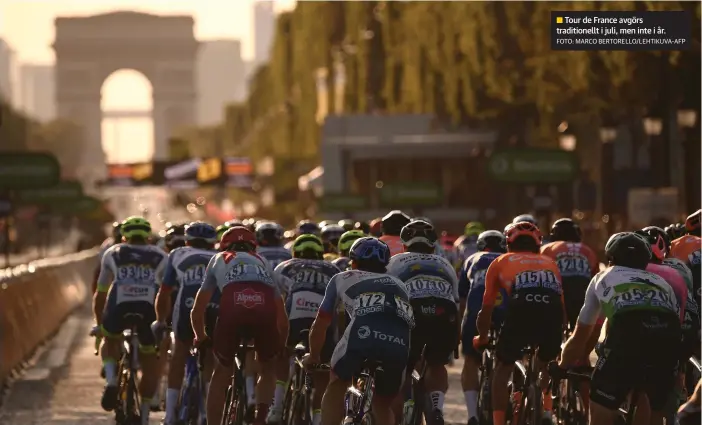  ?? FOTO: MARCO BERTORELLO/LEHTIKUVA-AFP ?? Tour de France avgörs traditione­llt i juli, men inte i år.