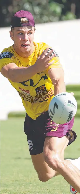  ?? Picture: Liam Kidston ?? Blake Mozer at Brisbane Broncos training.