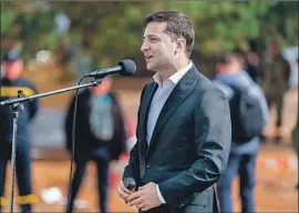  ?? Ukrainian Presidenti­al Press Office ?? UKRAINIAN President Volodymyr Zelensky, whose July 25 phone call from President Trump is under scrutiny, has denied being under any foreign pressure.