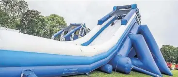  ??  ?? The Thriller, the world’s largest inflatable water slide, part of the Gung-Ho! inflatable obstacle course which is coming to Donington Park in September.